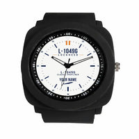 Thumbnail for L-1049G Super Constellation - Classic - White + Name - Rubber Strap - Black