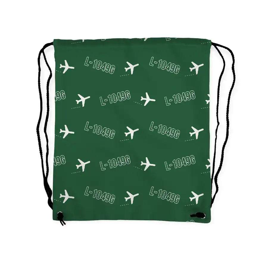 Lockheed L-1049G Super Constellation - Drawstring Bag - 3D Pattern - Green