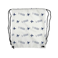 Thumbnail for Lockheed L-1049G Super Constellation - Drawstring Bag - 3D Pattern - White