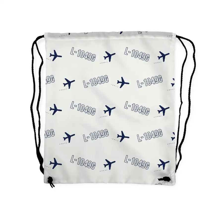 Lockheed L-1049G Super Constellation - Drawstring Bag - 3D Pattern - White