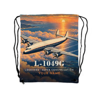 Thumbnail for Lockheed L-1049G Super Constellation - Drawstring Bag - 3D Scene + Name
