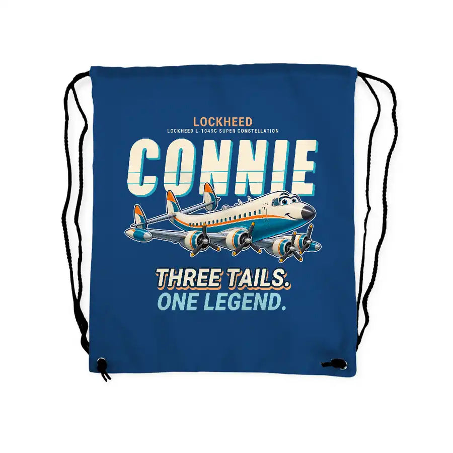 Lockheed L-1049G Super Constellation - Drawstring Bag - Cartoon - Blue
