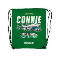 Thumbnail for Lockheed L-1049G Super Constellation - Drawstring Bag - Cartoon + Name - Green
