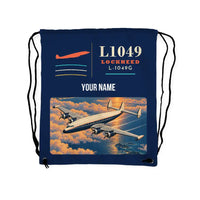 Thumbnail for Lockheed L-1049G Super Constellation - Drawstring Bag - Classic + Name - Dark Blue