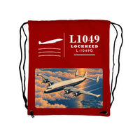 Thumbnail for Lockheed L-1049G Super Constellation - Drawstring Bag - Classic - Red