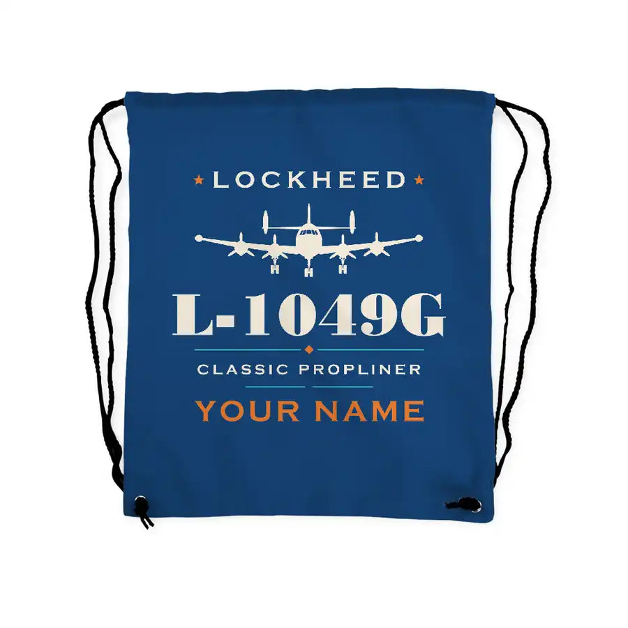 Lockheed L-1049G Super Constellation - Drawstring Bag - Heritage + Name - Blue