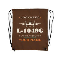 Thumbnail for Lockheed L-1049G Super Constellation - Drawstring Bag - Heritage + Name - Brown