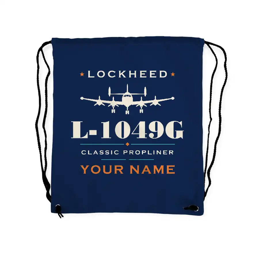 Lockheed L-1049G Super Constellation - Drawstring Bag - Heritage + Name - Dark Blue