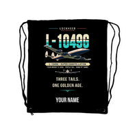 Thumbnail for Lockheed L-1049G Super Constellation - Drawstring Bag - Original + Name - Black
