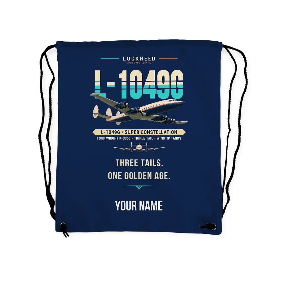 Lockheed L-1049G Super Constellation - Drawstring Bag - Original + Name - Dark Blue