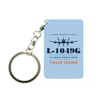 Thumbnail for L-1049G Super Constellation - Heritage + Name - Key Chain - Light Blue