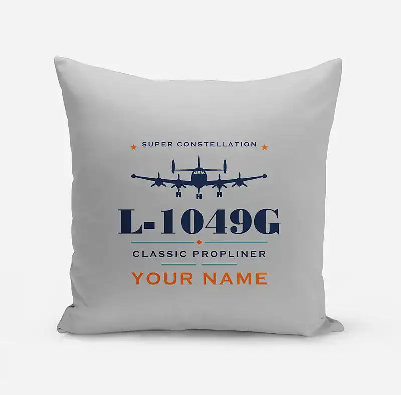 L-1049G Super Constellation - Heritage + Name - Pillow - Light Gray
