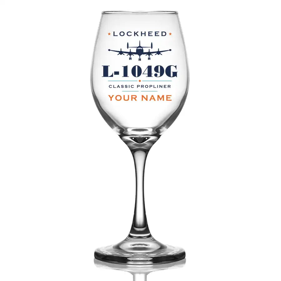 Lockheed L-1049G Super Constellation - Heritage + Name - Wine Glass