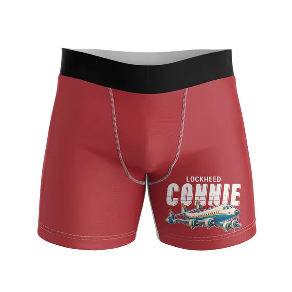 Lockheed L-1049G Super Constellation - Men Boxers - Cartoon - Red