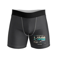 Thumbnail for Lockheed L-1049G Super Constellation - Men Boxers - Original + Name - Black