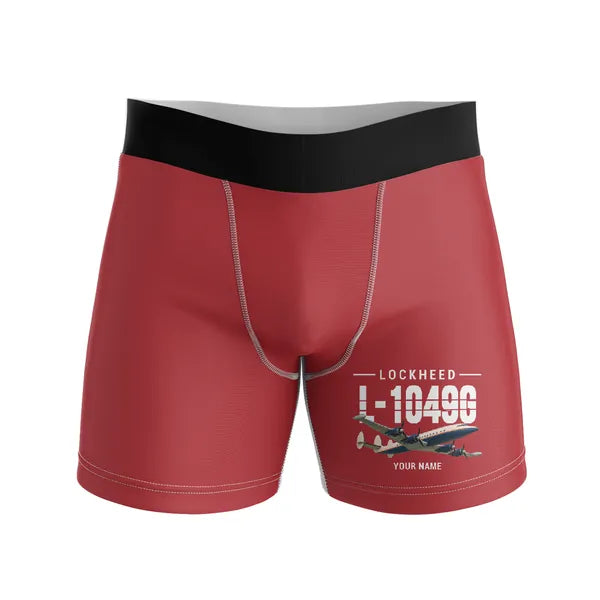 Lockheed L-1049G Super Constellation - Men Boxers - Original + Name - Red