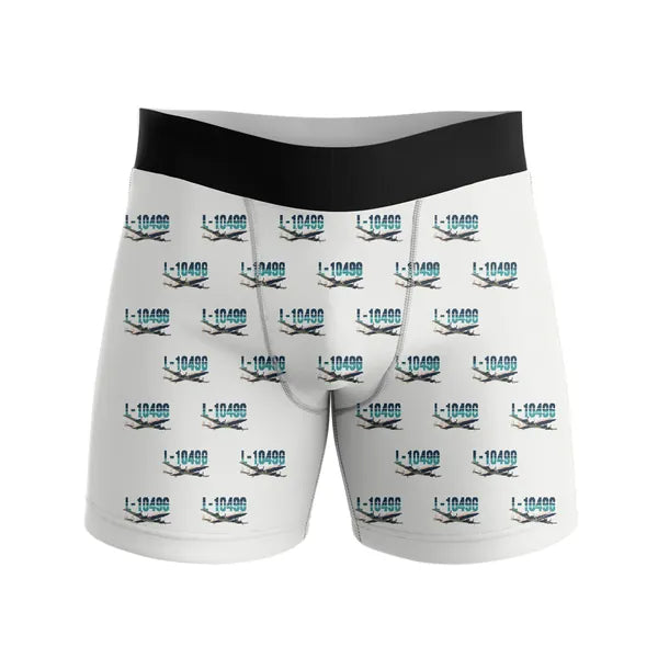 Lockheed L-1049G Super Constellation - Men Boxers - Original Pattern - White