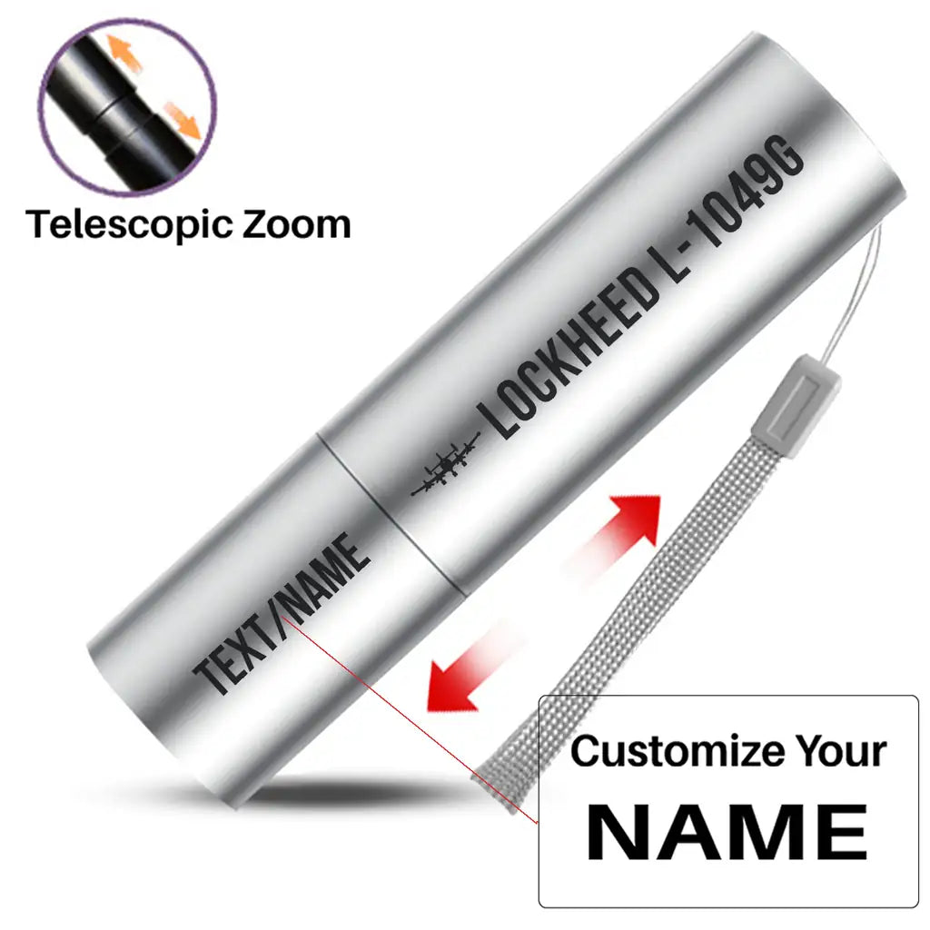 L-1049G Super Constellation - Mini LED Flashlight - Heritage - Silver + Name