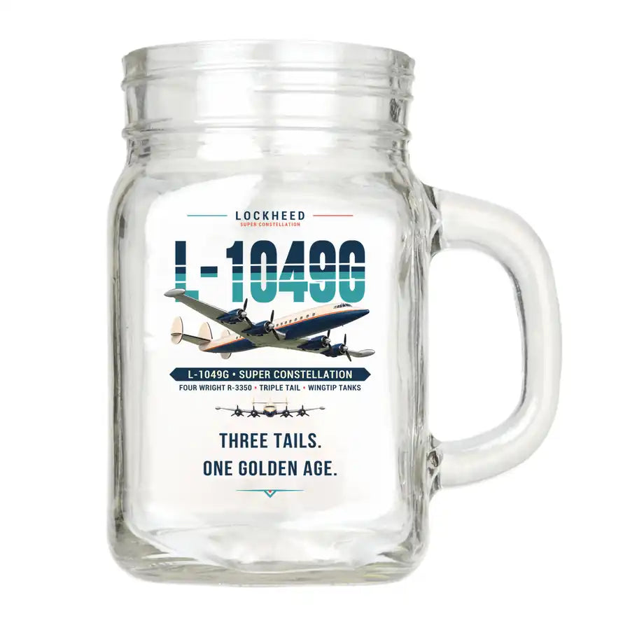 Lockheed L-1049G Super Constellation - Original - Cocktail Glass (Mason Jar)