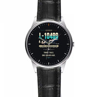 Thumbnail for L-1049G Super Constellation - Original - Leather Strap - Striped Black Leather Strap