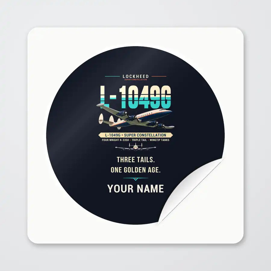 L-1049G Super Constellation - Original + Name - Circle Sticker - Peel
