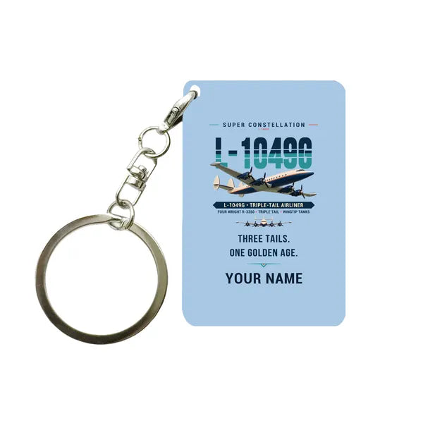 L-1049G Super Constellation - Original + Name - Key Chain - Light Blue