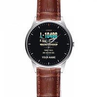 Thumbnail for L-1049G Super Constellation - Original + Name - Leather Strap - Striped Brown Leather Strap