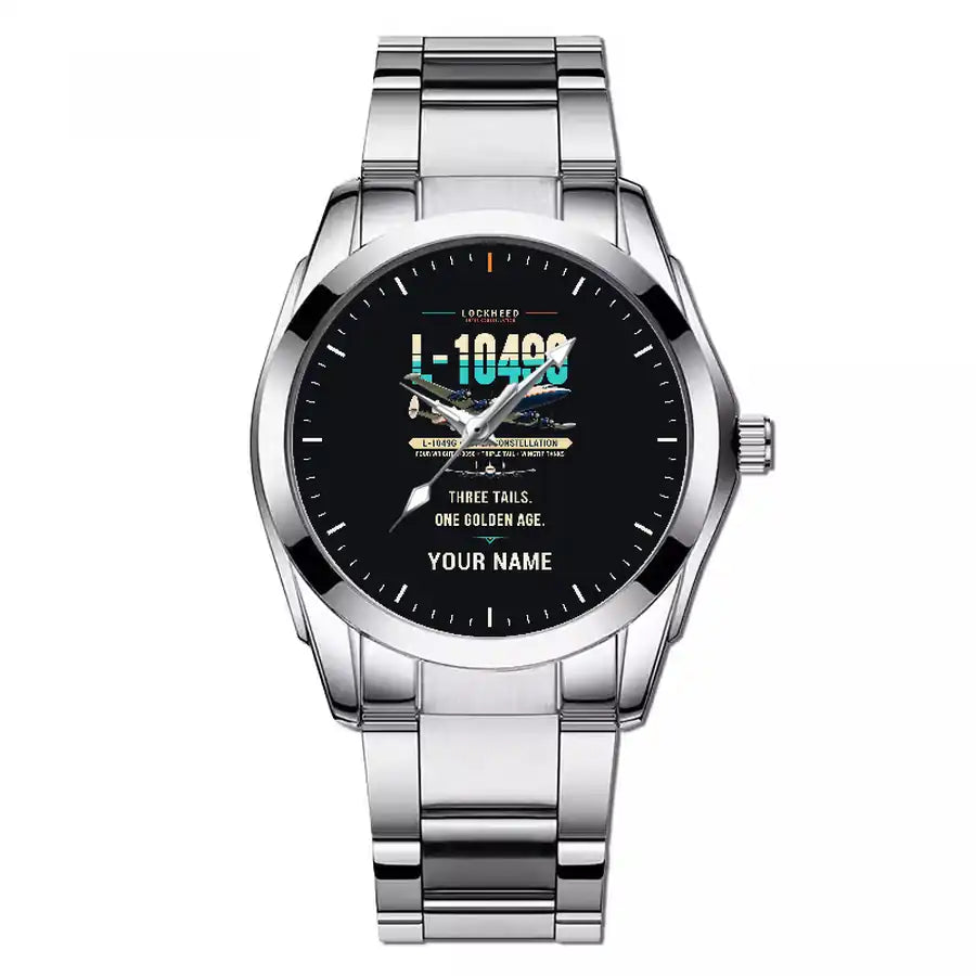 L-1049G Super Constellation - Original + Name - Stainless Steel Band - For Men