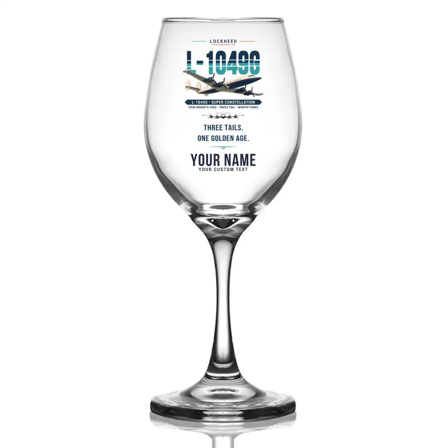 Lockheed L-1049G Super Constellation - Original + Name - Wine Glass