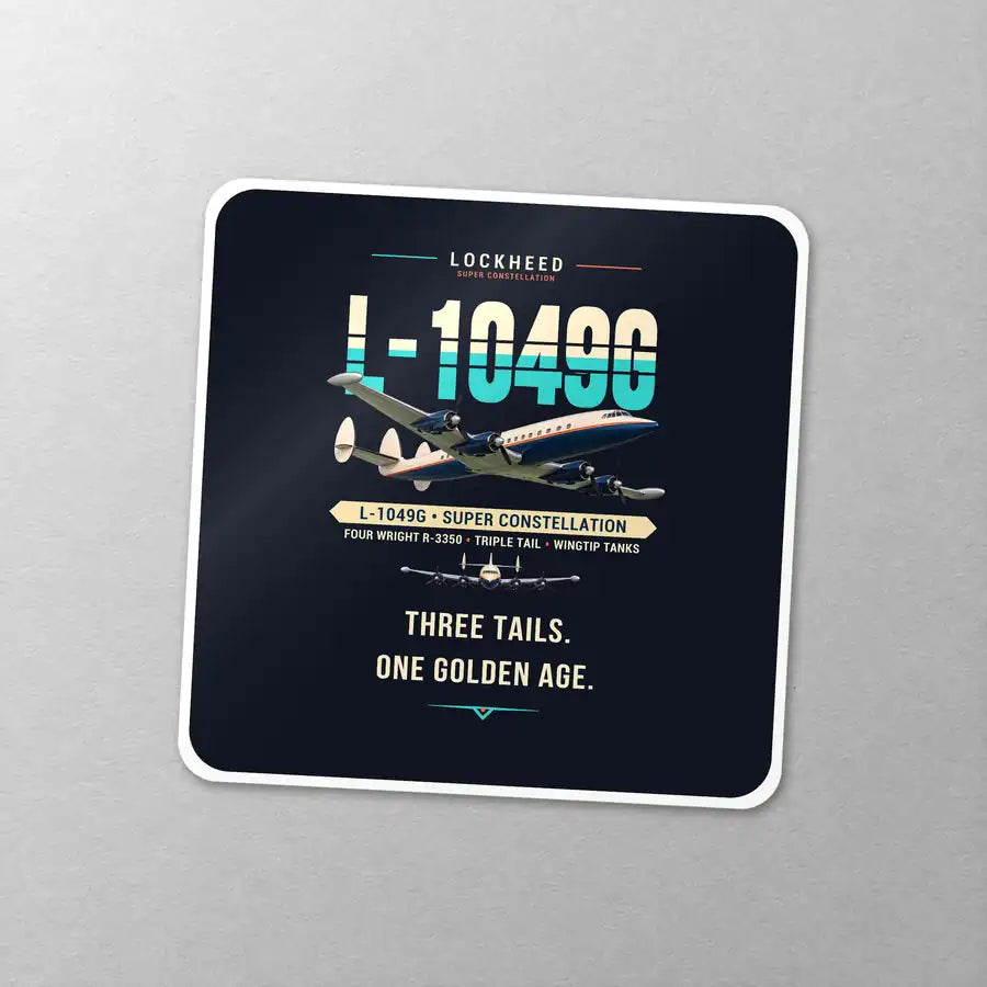 L-1049G Super Constellation - Original - Square Sticker - Close-up