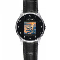 Thumbnail for L-1049G Super Constellation - Poster - Leather Strap - Striped Black Leather Strap