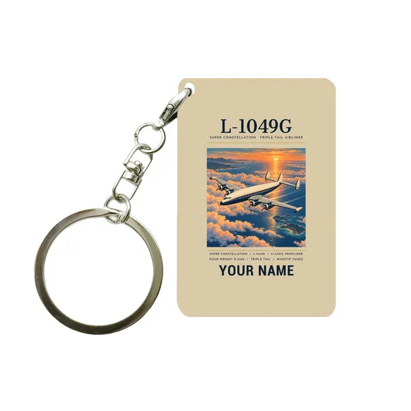 L-1049G Super Constellation - Poster + Name - Key Chain - Beige