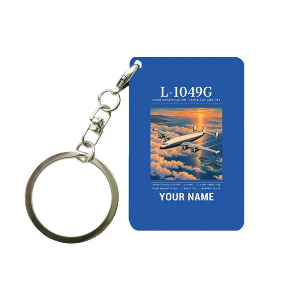 L-1049G Super Constellation - Poster + Name - Key Chain - Blue