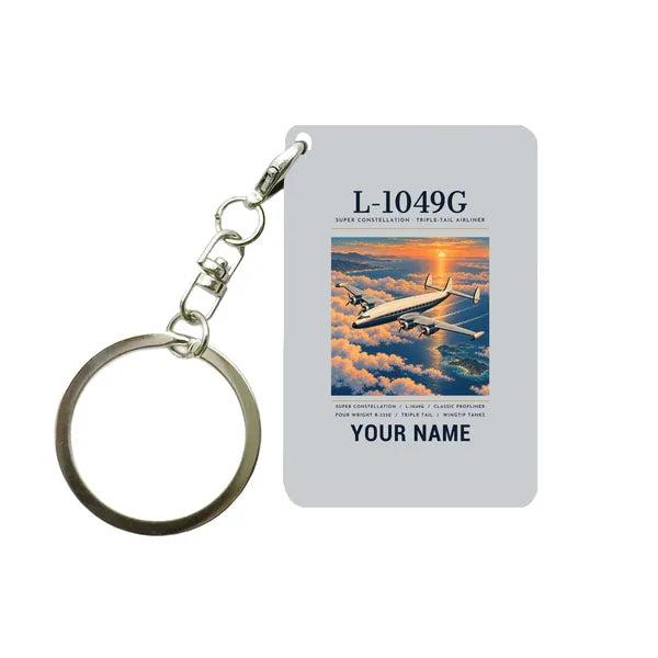 L-1049G Super Constellation - Poster + Name - Key Chain - Light Gray