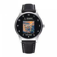 Thumbnail for L-1049G Super Constellation - Poster + Name - Leather Strap - Black Leather Strap