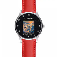 Thumbnail for L-1049G Super Constellation - Poster + Name - Leather Strap - Red Leather Strap