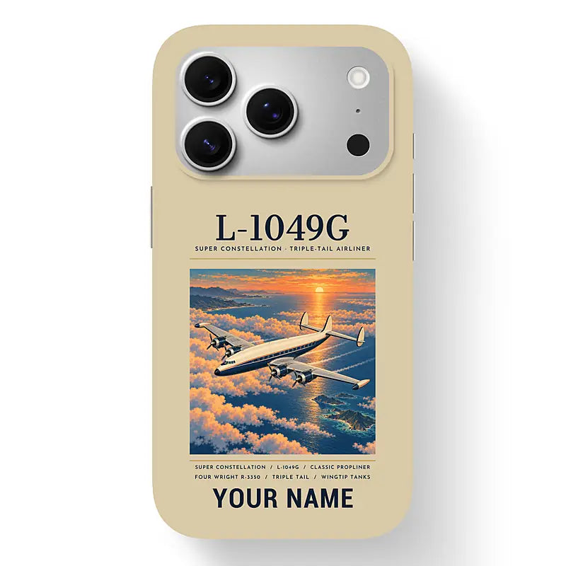 L-1049G Super Constellation - Poster + Name - MagSafe iPhone 17 Pro - Beige