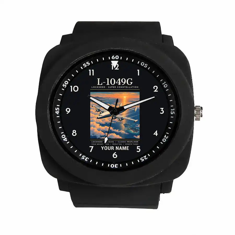 L-1049G Super Constellation - Poster + Name - Rubber Strap - Black