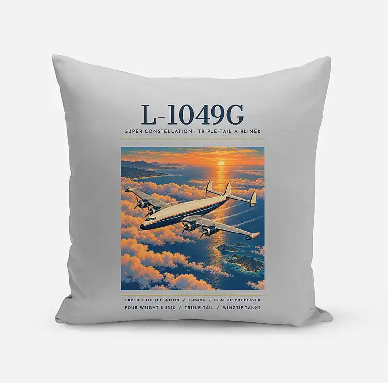 L-1049G Super Constellation - Poster - Pillow - Light Gray