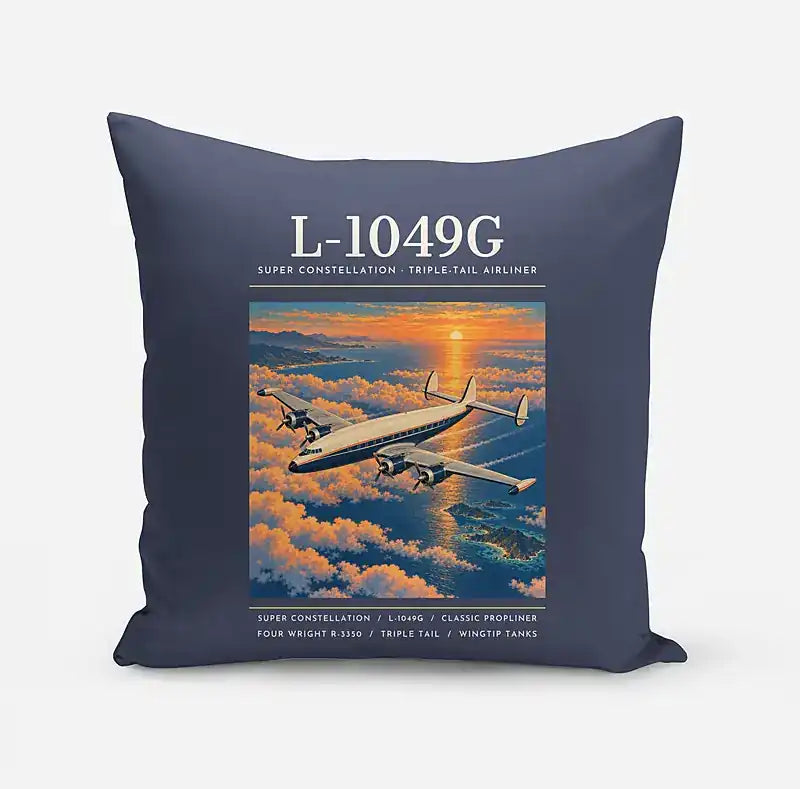 L-1049G Super Constellation - Poster - Pillow - Navy Blue