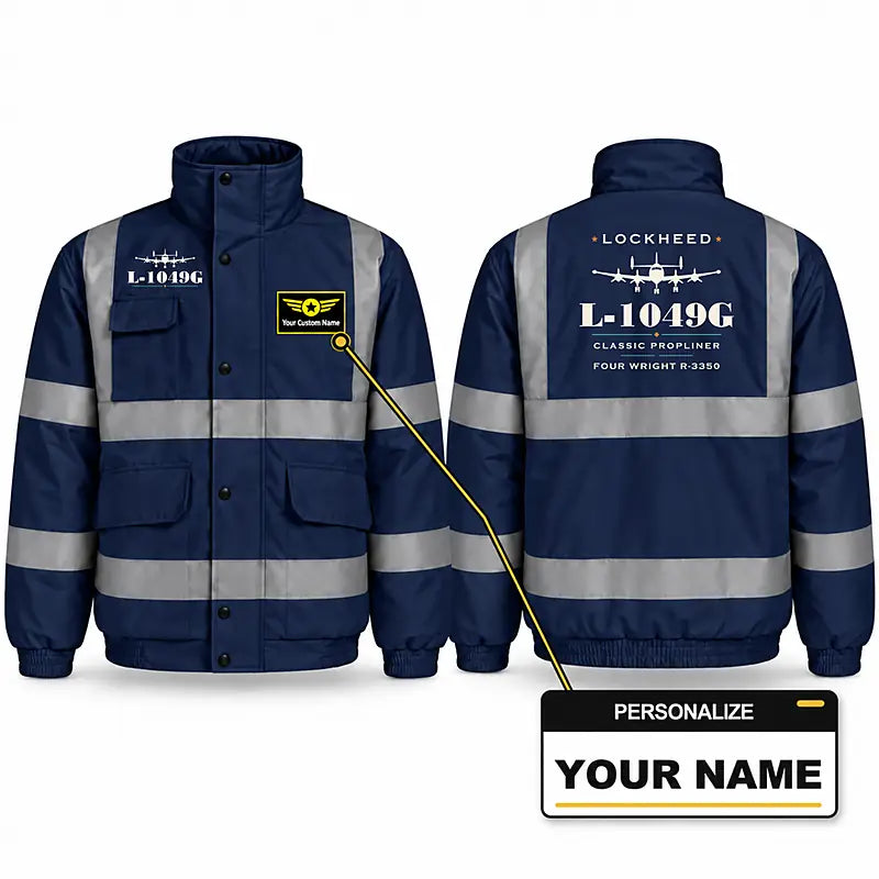 Lockheed L-1049G Super Constellation Reflective Winter Jackets - Heritage + Name - Navy Blue