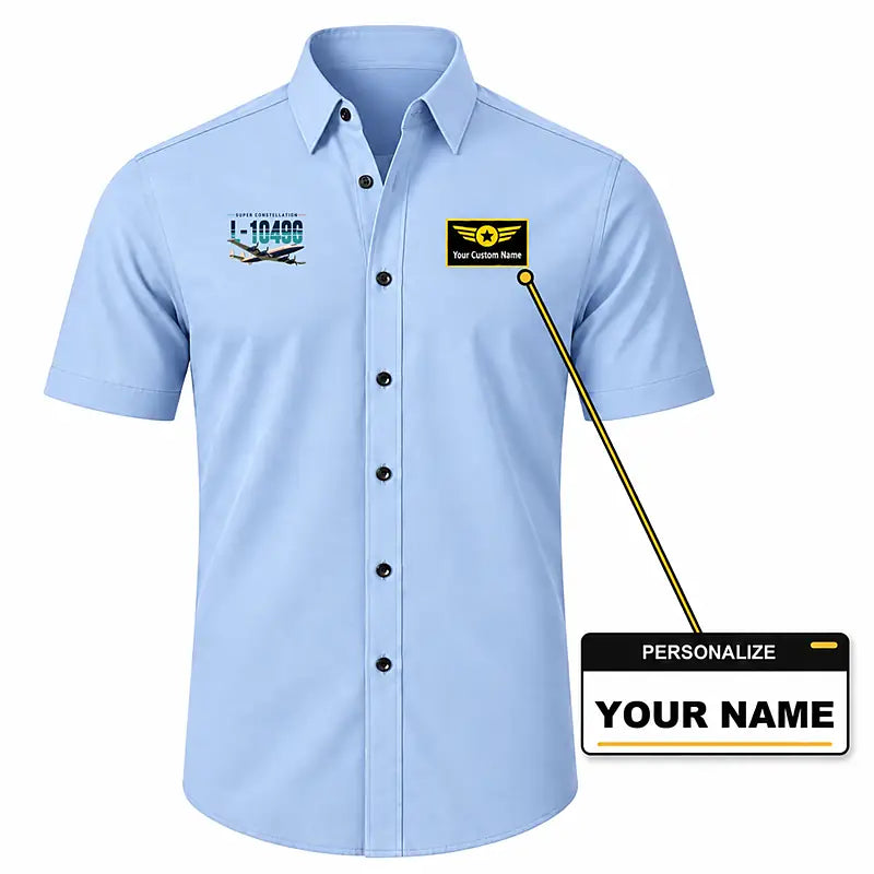 L-1049G Super Constellation - Short Sleeve Shirt - Original - Light Blue + NAME