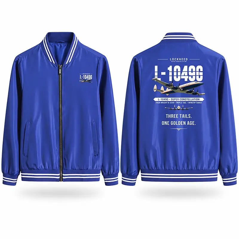 Lockheed L-1049G Super Constellation Stylish Jackets - Baseball Collar - Original - Royal Blue