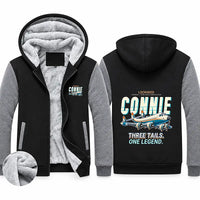 Thumbnail for Lockheed L-1049G Super Constellation Zipped Sweatshirts - Cartoon - Black & Gray