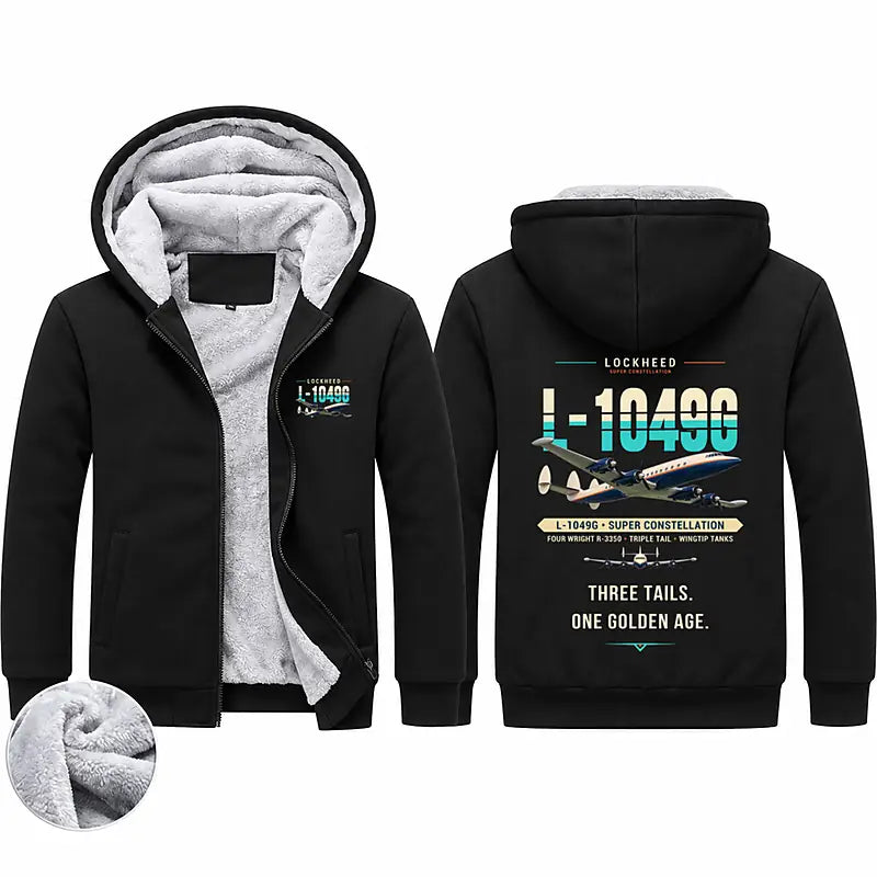 Lockheed L-1049G Super Constellation Zipped Sweatshirts - Original - Black