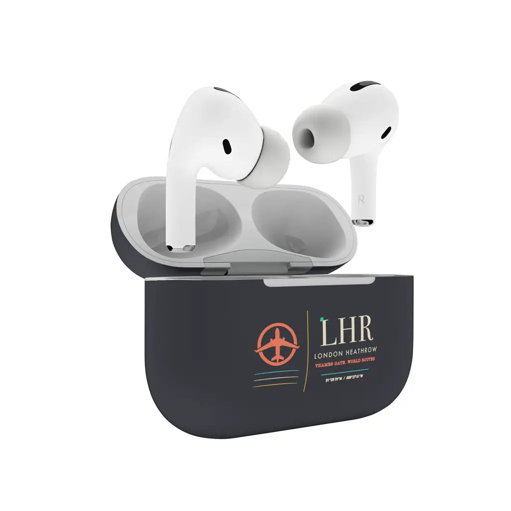 London Heathrow Airport (LHR) AirPods Pro plastic case - Black