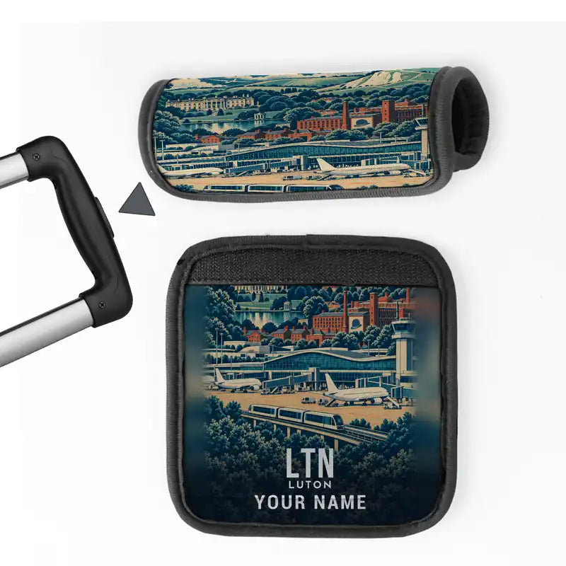 London Luton Airport (LTN) Luggage Handle Covers - 3D Full Print + Name