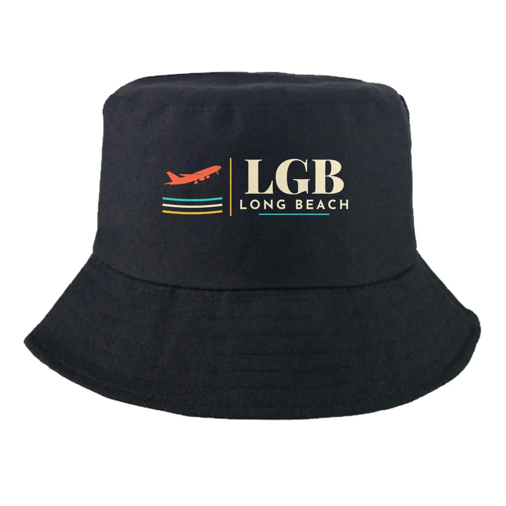 Long Beach Airport (Daugherty Field) (LGB) summer hat - black