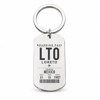 Thumbnail for Loreto International Airport LTO - Key Chain - Boarding Pass Style - Silver