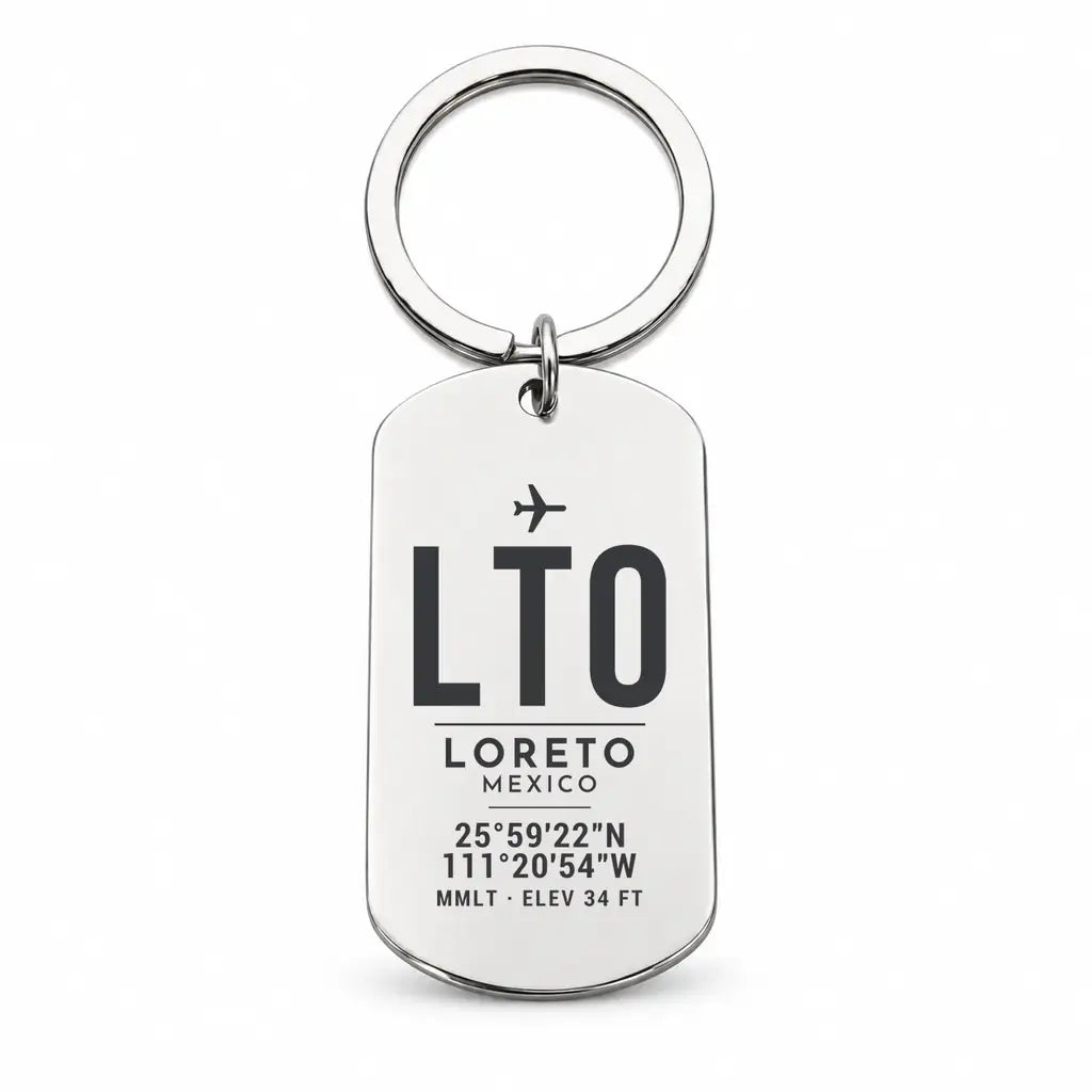 Loreto International Airport LTO - Key Chain - Original Design - Silver